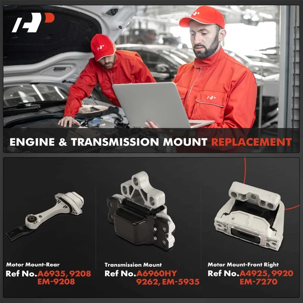 3-Pc Motor Mount + Transmission Mount, Front & Left, A-Premium APEM952