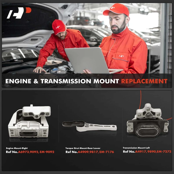 3-Pc Engine Mount and Transmission Mount Kit Left & Right A-Premium APEM957