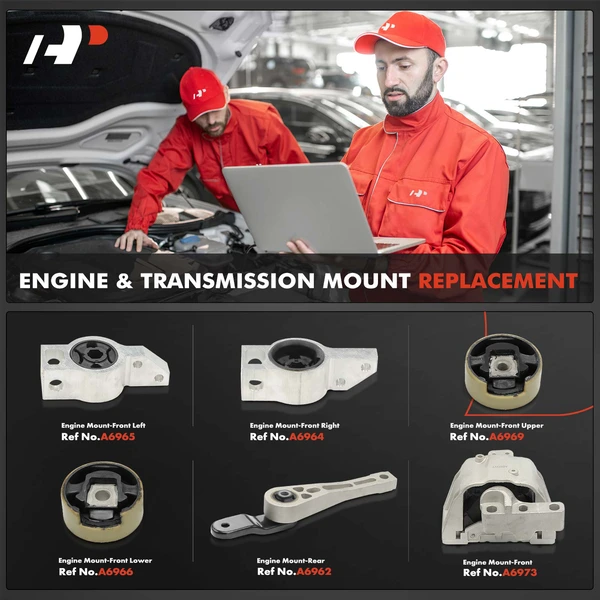 6-Pc Engine Mount, Front & Rear, A-Premium APEM959