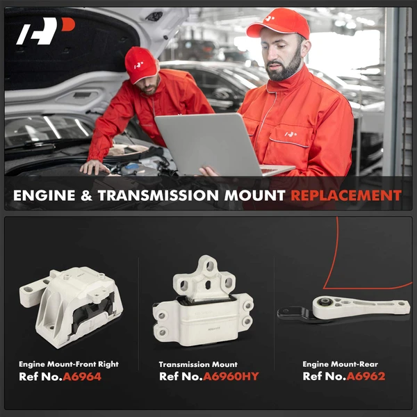 3-Pc Engine Mount + Transmission Mount, Front Right & Rear, A-Premium APEM962