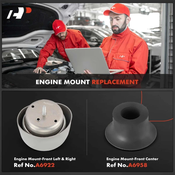 3-Pc Engine Mount and Transmission Mount Kit Front Left & Front Right A-Premium APEM967