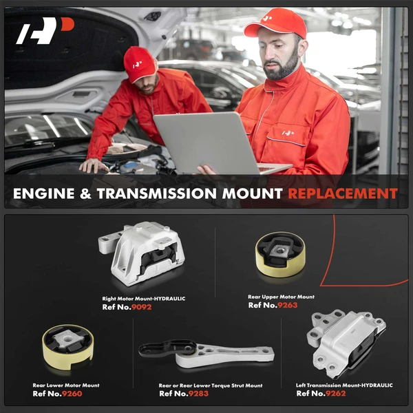 5-Pc Engine Mount and Transmission Mount Kit Left & Right A-Premium APEM975