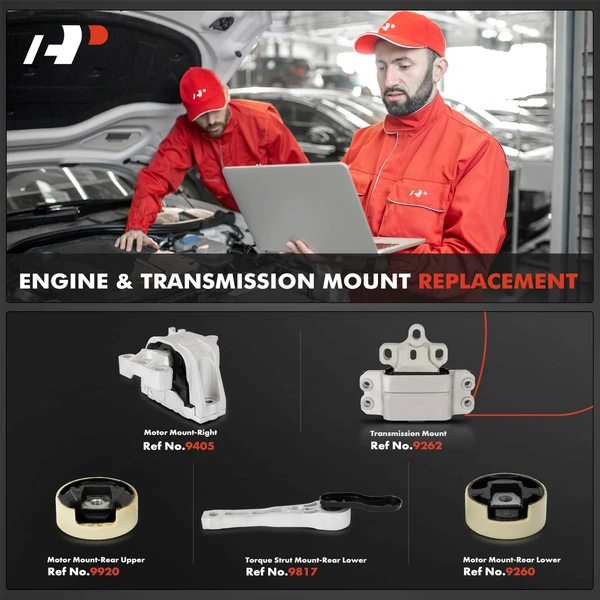 5-Pc Engine Mount and Transmission Mount Kit Rear & Right A-Premium APEM1245