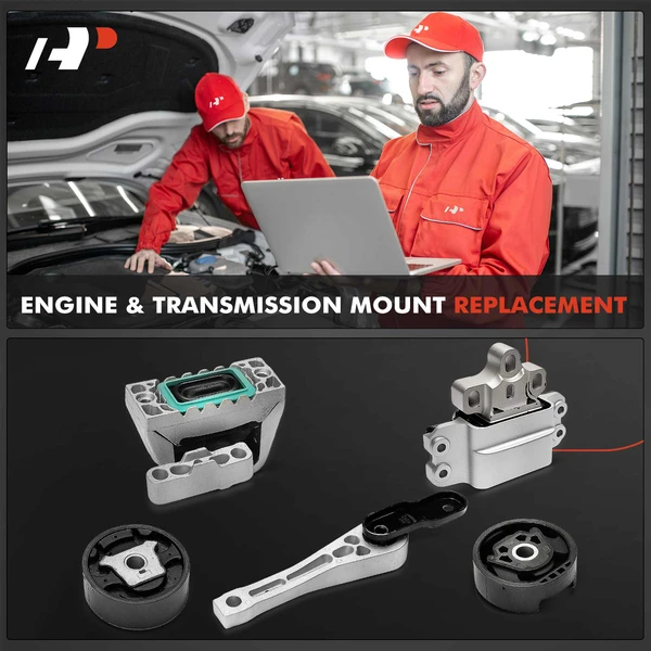 5-Pc Engine Motor + Engine Torque Strut Mount + Trans Mount A-Premium APEM1494