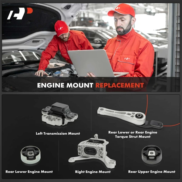 5-Pc Engine Mount and Transmission Mount Kit Left & Right & Rear A-Premium APEM1500