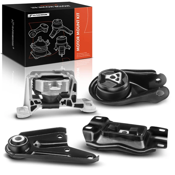 4-Pc Motor Mount + Torque Strut Mount + Transmission Mount, Front & Rear, A-Premium APEM013