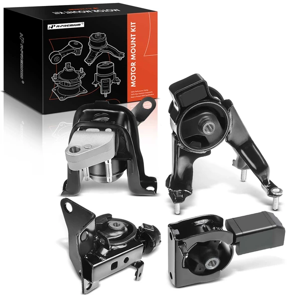 2003-2008 Toyota Corolla 4-Pc Engine Mount and Transmission Mount Kit Front & Rear A-Premium APEM025