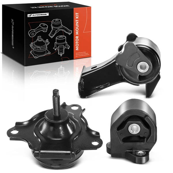 2003-2005 Honda Civic 3-Pc Engine Mount and Transmission Mount Kit Front & Rear A-Premium APEM097