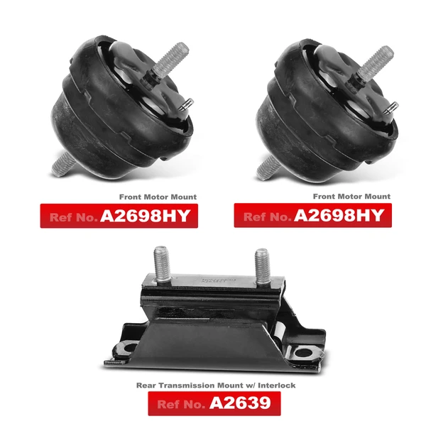 3-Pc Engine Mount and Transmission Mount Kit Front & Rear A-Premium APEM186