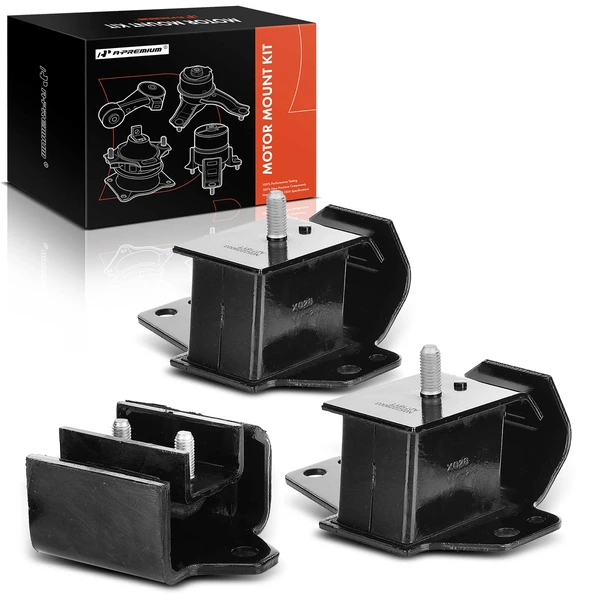 1995-1997 Nissan Pickup 3-Pc Engine Mount and Transmission Mount Kit Front & Rear A-Premium APEM187