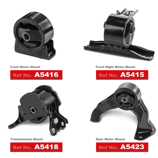 4-Pc Engine Mount and Transmission Mount Kit Front & Rear A-Premium APEM194