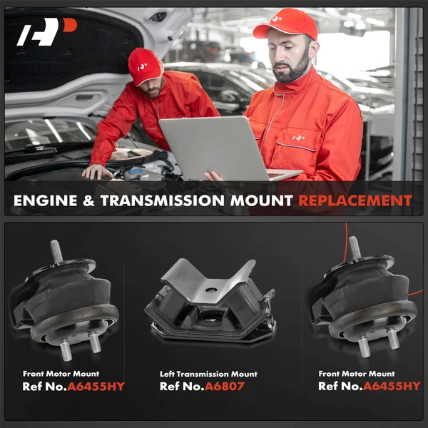 3-Pc Motor Mount + Transmission Mount, Front, A-Premium APEM198