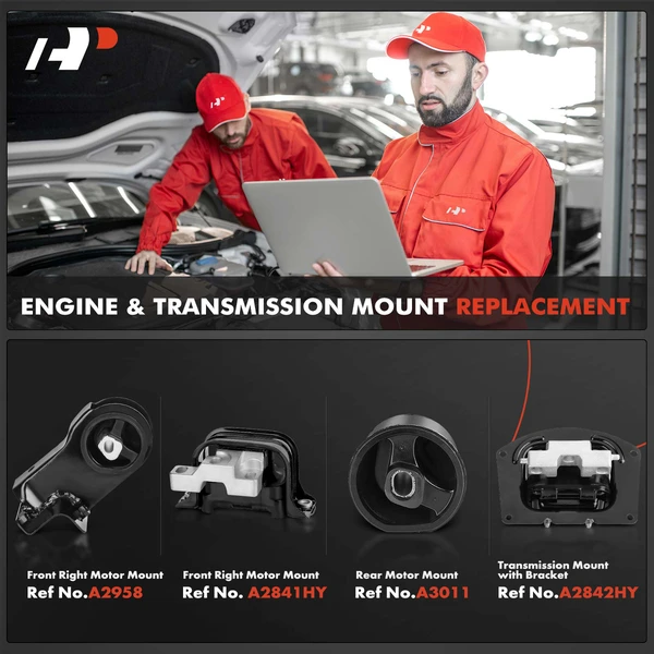 4-Pc Engine Mount and Transmission Mount Kit Front & Rear A-Premium APEM200