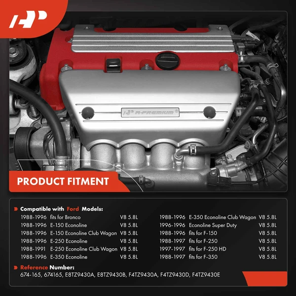 Right Exhaust Manifold with Gasket for Ford E-150 Econoline F-150 250 350 5.8L