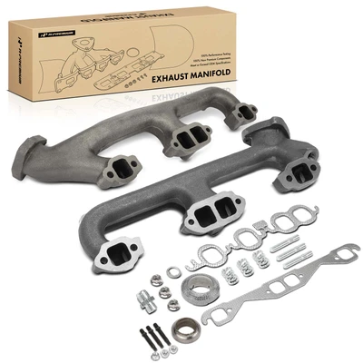 2 Pcs Driver & Passenger Exhaust Manifold with Gasket for 1999-2000 Cadillac Escalade