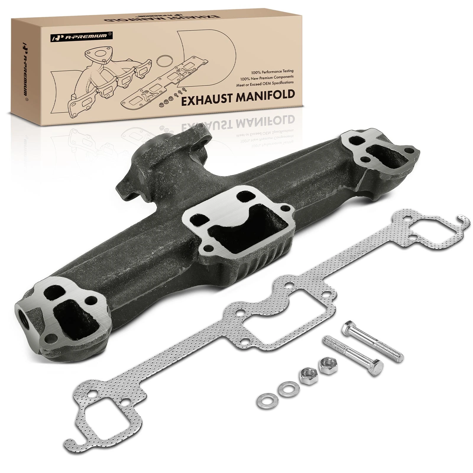 The A-premium Left Exhaust Manifold with Gasket for Dodge B250 B350 D250 D350 Plymouth Caravelle Image 