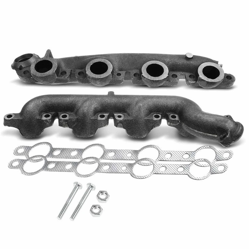 2 Pcs Left & Right Exhaust Manifold with Gasket for 1996 Ford F-250 7.3L V8