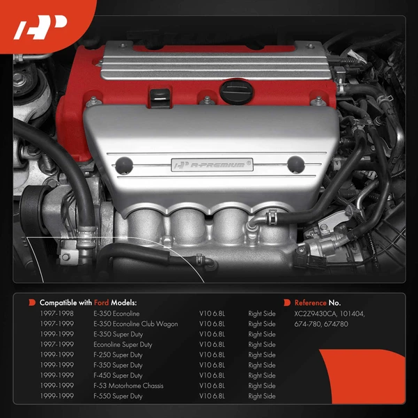 Passenger Exhaust Manifold for Ford F-250 F-350 Super Duty E-350 Econoline V10 6.8L