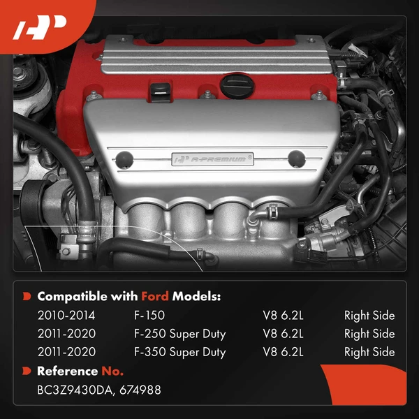 Passenger Exhaust Manifold with Gasket & Seal for Ford F-150 F-250 Super Duty V8 6.2L