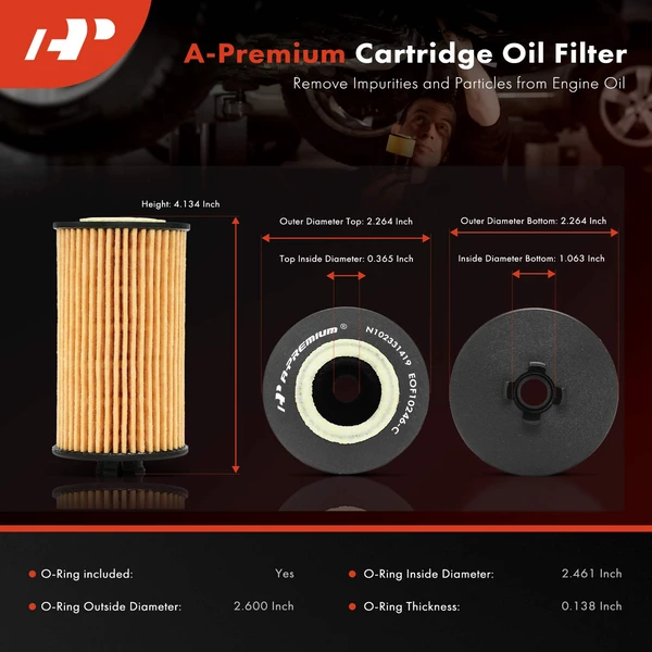 Engine Oil Filter for Chevrolet Cruze Malibu GMC Canyon 10K Miles Protection