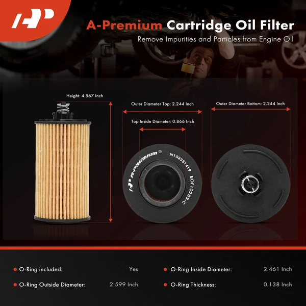 2 Pcs Engine Oil Filter for Chevy Cruze Limited Sonic Trax Buick Encore