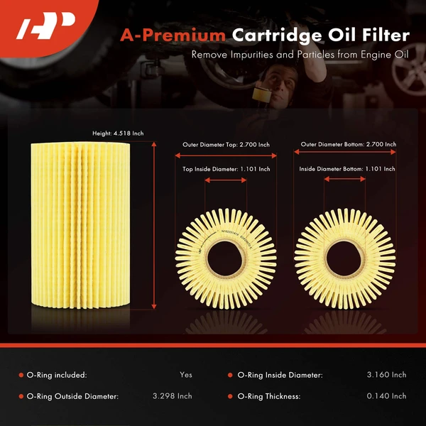 4 Pcs Engine Oil Filter for Toyota Tundra Land Cruiser Lexus IS500 LX570 GS F