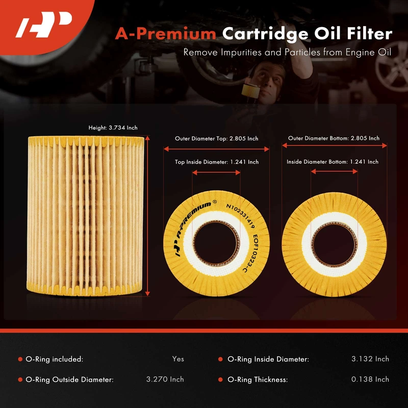 2 Pcs Engine Oil Filter for Mercedes-Benz E320 Dodge Freightliner Jeep