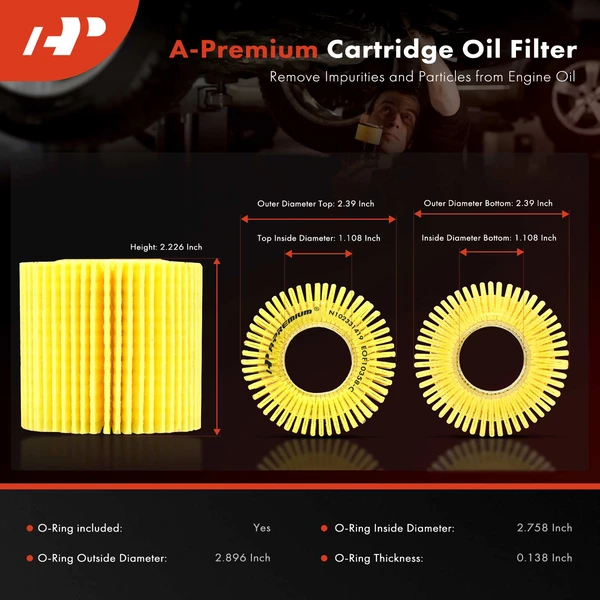 Engine Oil Filter for Toyota Corolla Matrix Lexus CT200h 10K Miles Protection