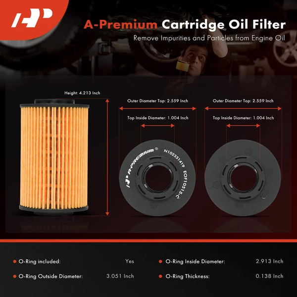 4 Pcs Engine Oil Filter for Hyundai Sonata Santa Fe Genesis Azera Kia Amanti