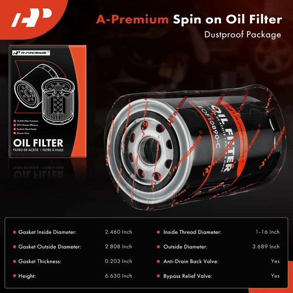 Engine Oil Filter for Ford F-250 F-350 F-450 F-550 Super Duty F-650