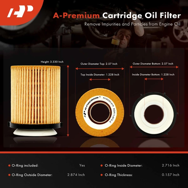 Engine Oil Filter for Mercedes-Benz W205 C300 W212 W213 E300 10K Mile Protection