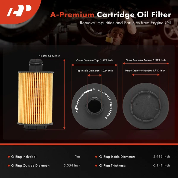 Engine Oil Filter for Jeep WK2 Grand Cherokee Ram 1500 1500 Classic V6 3.0L