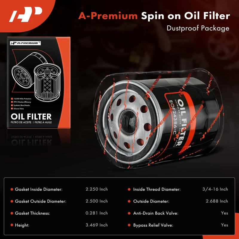 Engine Oil Filter for Chevrolet Lexus Nissan Toyota Scion 10K Miles Protection