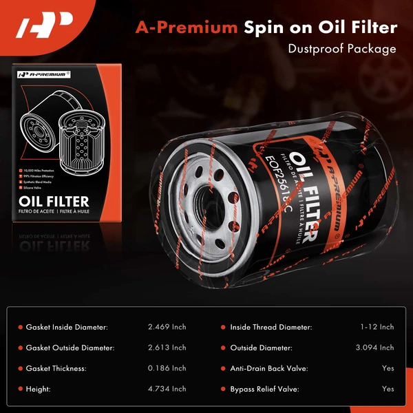 Engine Oil Filter for Ford Thunderbird Lincoln LS Jaguar 10K Miles Protection