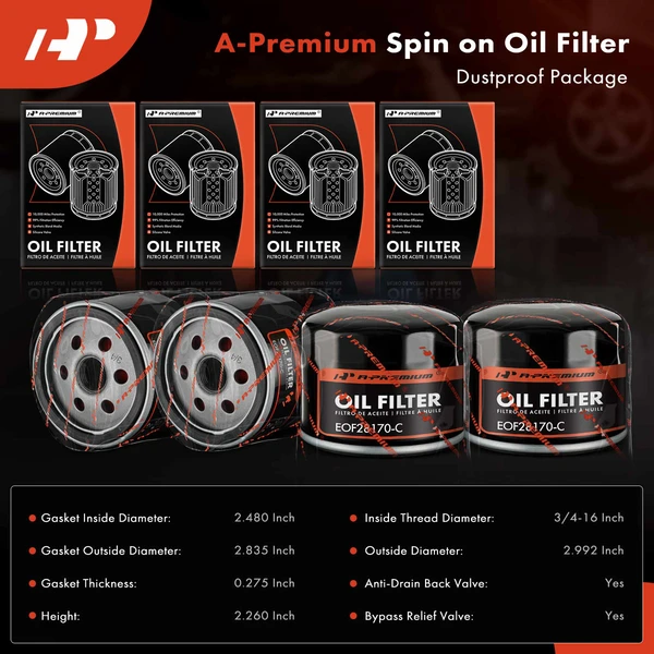 4 Pcs Engine Oil Filter for BMW I01 i3 2014-2021 i3s 2018-2021