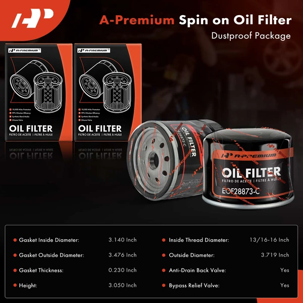 2 Pcs Engine Oil Filter for Chevrolet Silverado 2500 HD Silverado 3500