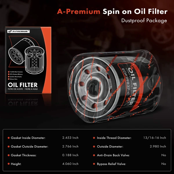 Engine Oil Filter for Chevy Impala Suburban 1500 GMC Buick Cadillac 10K Miles