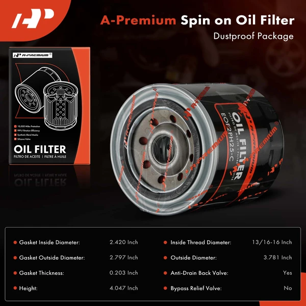 Engine Oil Filter for 1971 1974-1981 Jeep CJ5