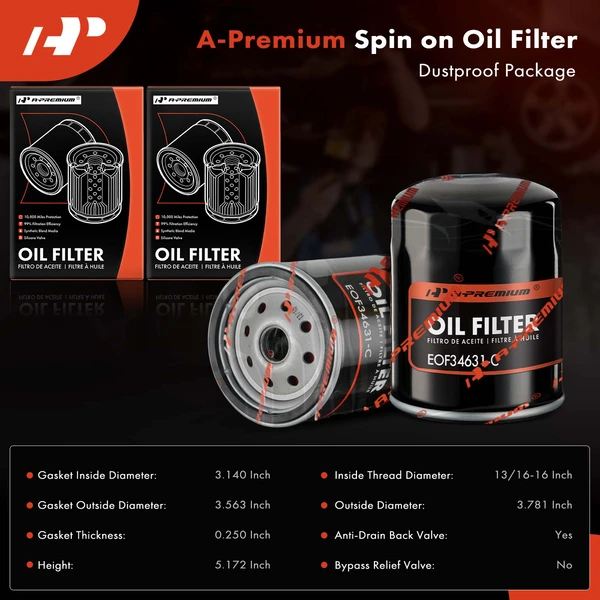 2 Pcs Engine Oil Filter for Chevrolet C1500 Express 1500 Blazer