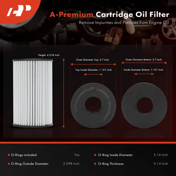 Ultra Synthetic Oil Filter Cartridge for Toyota Tundra Sequoia Lexus 20K Miles