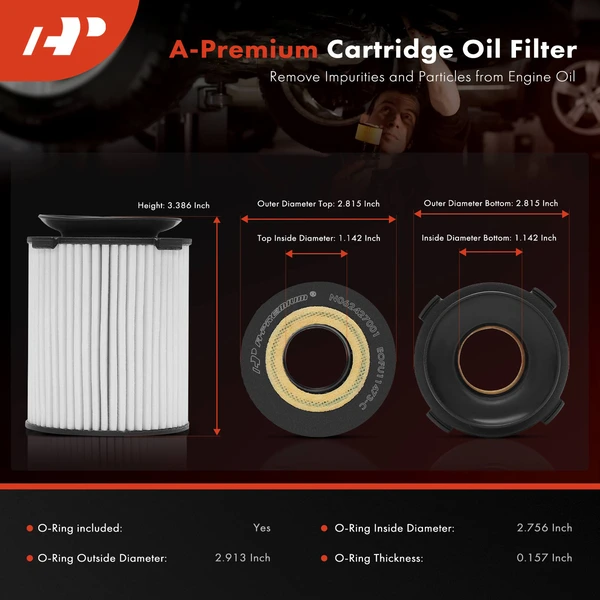 Ultra Synthetic Oil Filter for Mercedes-Benz A250 C300 C350e E300 E350 20K Miles