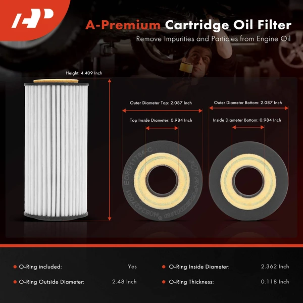 Ultra Synthetic Oil Filter for VW Jetta 14-24 Audi 20K Miles Protection