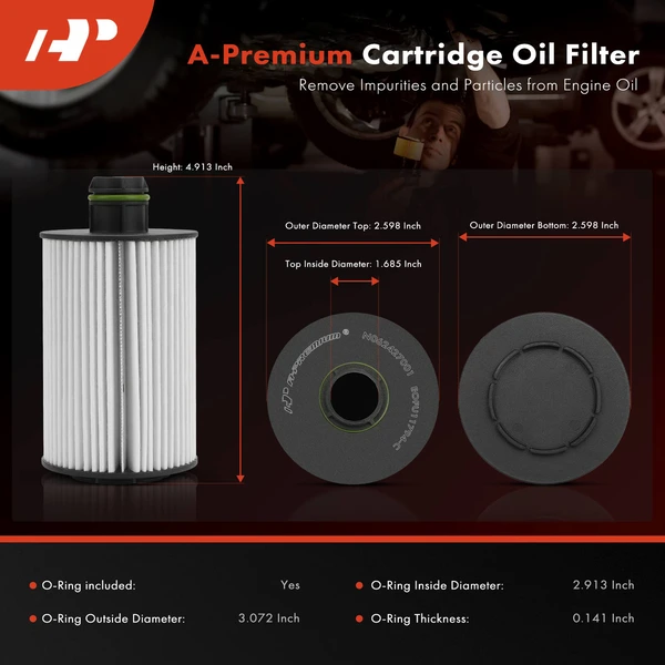 Ultra Synthetic Oil Filter for Ram 1500 Jeep Grand Cherokee 20K Miles Protection