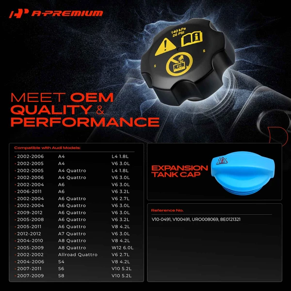 Expansion Tank Cap for Audi A4 A4 Quattro A6 Allroad Quattro S4 A6 Quattro 2002-2012