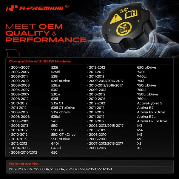 Radiator Cap for BMW X5 525i 525xi 528i 528xi 530i 530xi 740i 740Li 750i 750Li