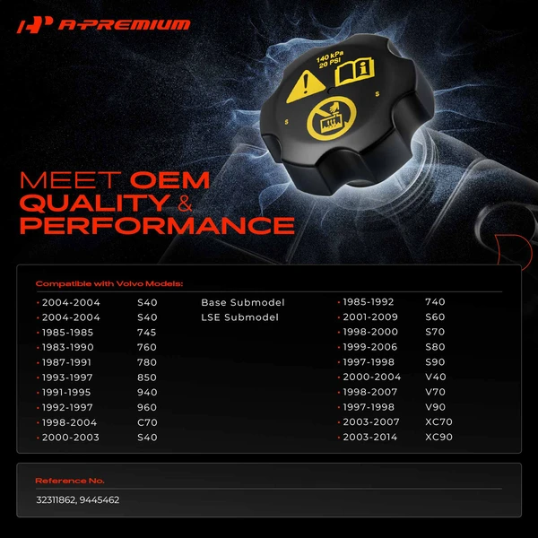 Engine Coolant Reservoir Cap for Volvo XC90 2003-2014 S60 XC70 S80 C70 S90 S40