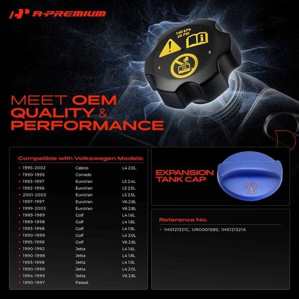 Coolant Reservoir Radiator Cap for Volkswagen Jetta 1990-1999 Passat Golf Cabrio
