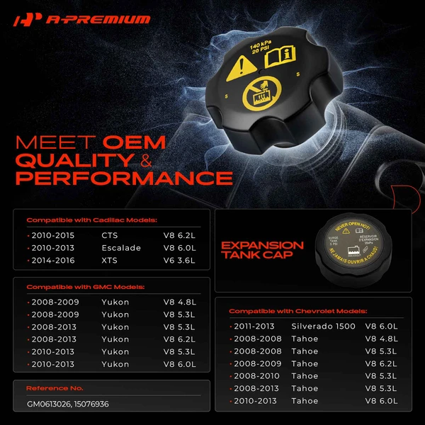 Engine Coolant Reservoir Cap for Chevy Silverado 1500 Tahoe GMC Yukon Cadillac