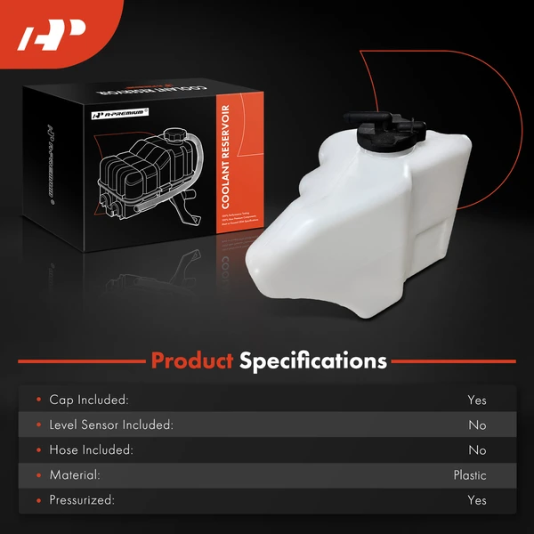 Radiator Coolant Reservoir with Cap for Mitsubishi Galant 1994-1998 L4 2.4L SOHC