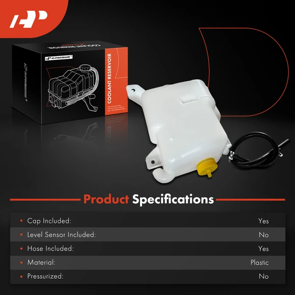 Coolant Reservoir with Cap & Hose for Nissan Pickup 1995-1997